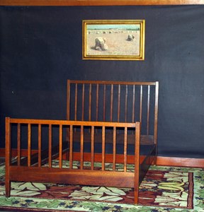 Vintage L & J G Stickley Handcraft spindle bed, signed.  Circa 1906 - 1912.